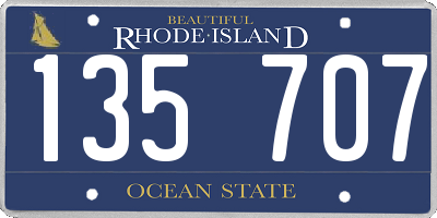 RI license plate 135707