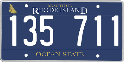 RI license plate 135711