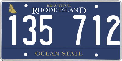 RI license plate 135712
