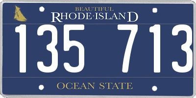 RI license plate 135713