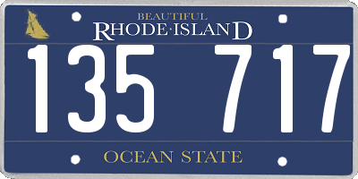 RI license plate 135717