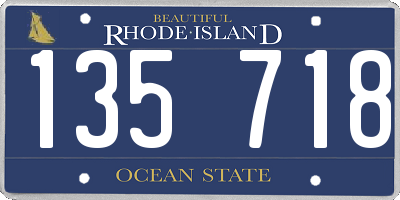 RI license plate 135718