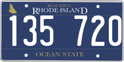 RI license plate 135720