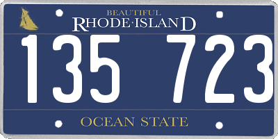 RI license plate 135723