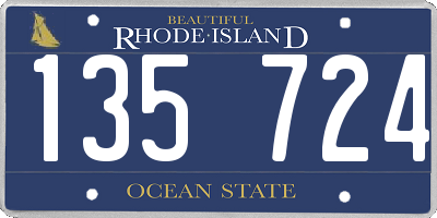 RI license plate 135724