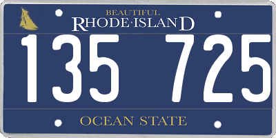 RI license plate 135725