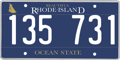 RI license plate 135731