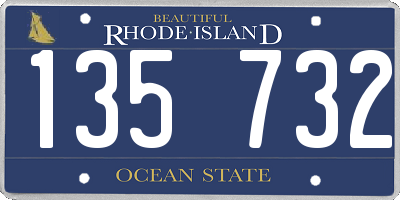 RI license plate 135732