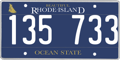 RI license plate 135733