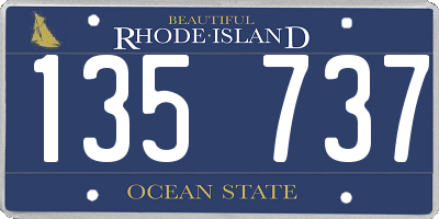 RI license plate 135737