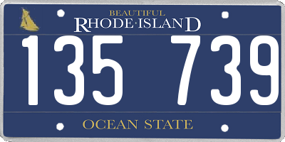 RI license plate 135739