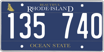 RI license plate 135740