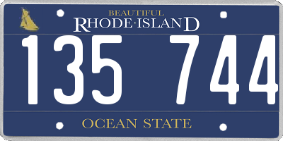RI license plate 135744