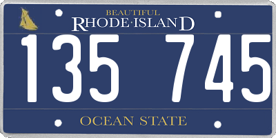 RI license plate 135745