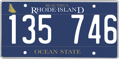 RI license plate 135746
