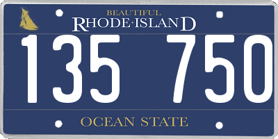 RI license plate 135750