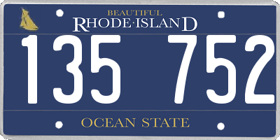 RI license plate 135752