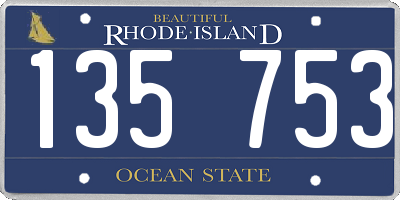 RI license plate 135753