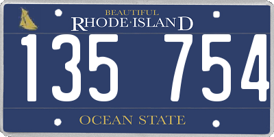 RI license plate 135754