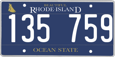 RI license plate 135759