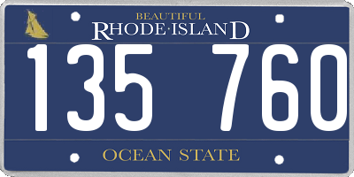 RI license plate 135760
