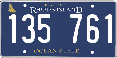 RI license plate 135761