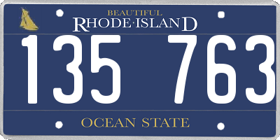 RI license plate 135763