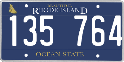 RI license plate 135764