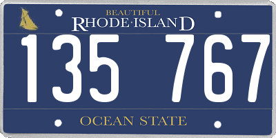 RI license plate 135767