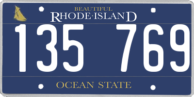 RI license plate 135769