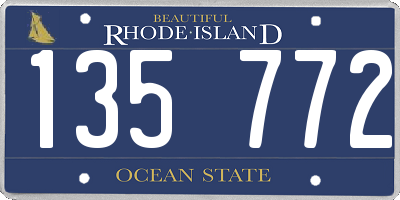 RI license plate 135772