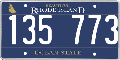 RI license plate 135773