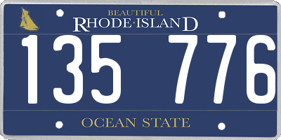 RI license plate 135776