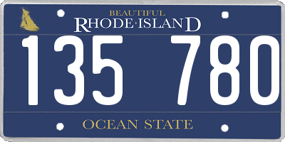RI license plate 135780