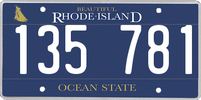 RI license plate 135781