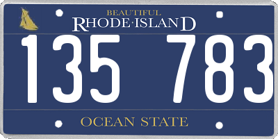 RI license plate 135783