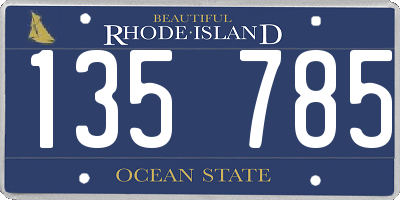 RI license plate 135785