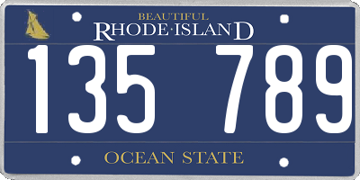 RI license plate 135789