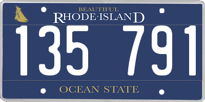 RI license plate 135791