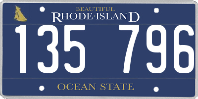 RI license plate 135796