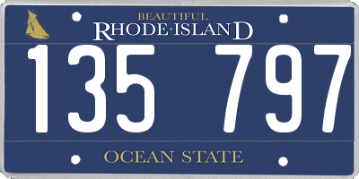 RI license plate 135797