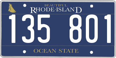 RI license plate 135801