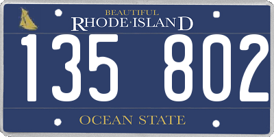 RI license plate 135802