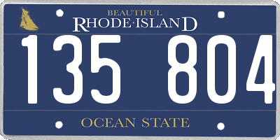 RI license plate 135804