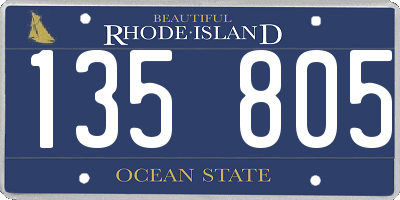 RI license plate 135805