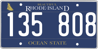 RI license plate 135808