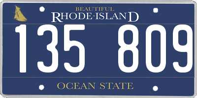 RI license plate 135809