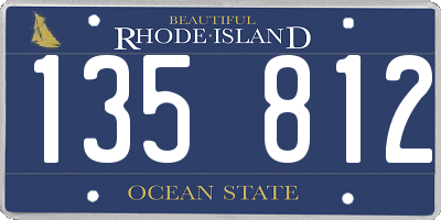 RI license plate 135812