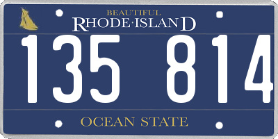 RI license plate 135814