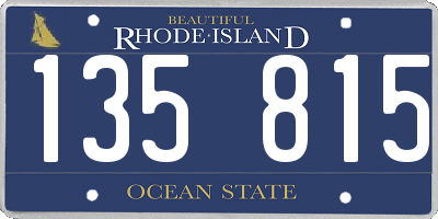 RI license plate 135815